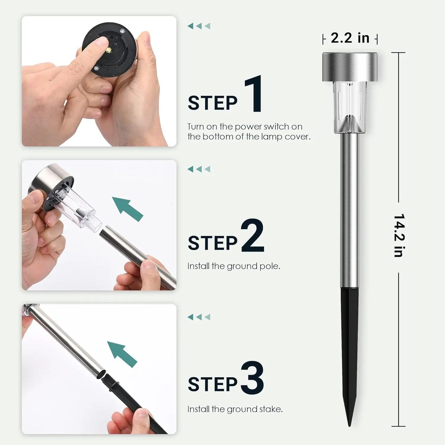5pcs Lawn Light Solar Ground Plug Light Stainless Steel Small Tube Light Outdoor Landscape Lighting For Backyard Patio