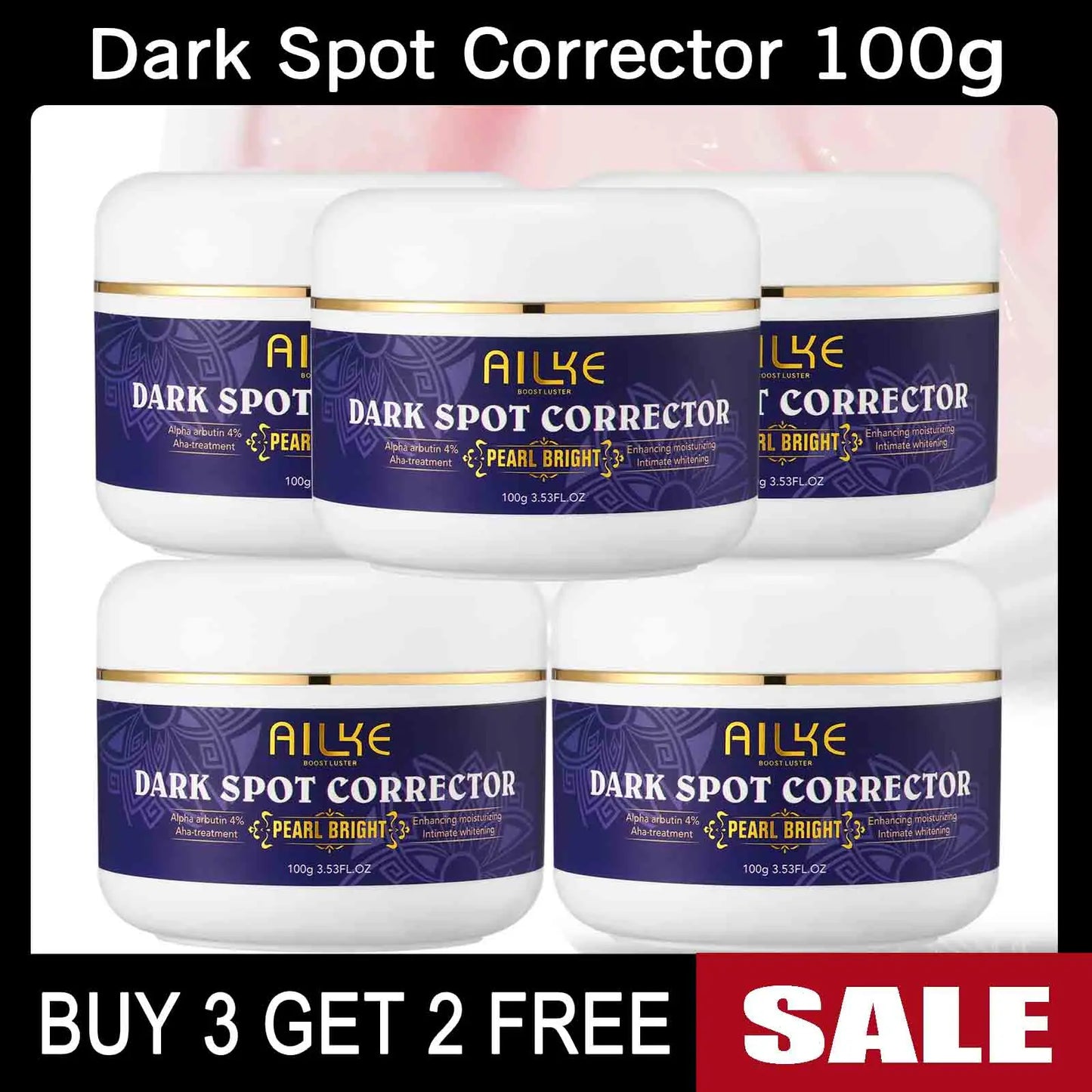 AILKE Lighten Face Cream Dark Spots Remover for Face Hands Body and Knuckles Even Skin Tone Improve Dull Skin 100ml