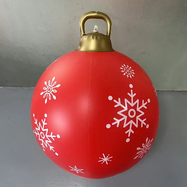 60cm Giant Inflatable Christmas Balls without Light PVC Big Ball Xmas Tree Decorations Outdoor Yard Lawn Christmas Balloons