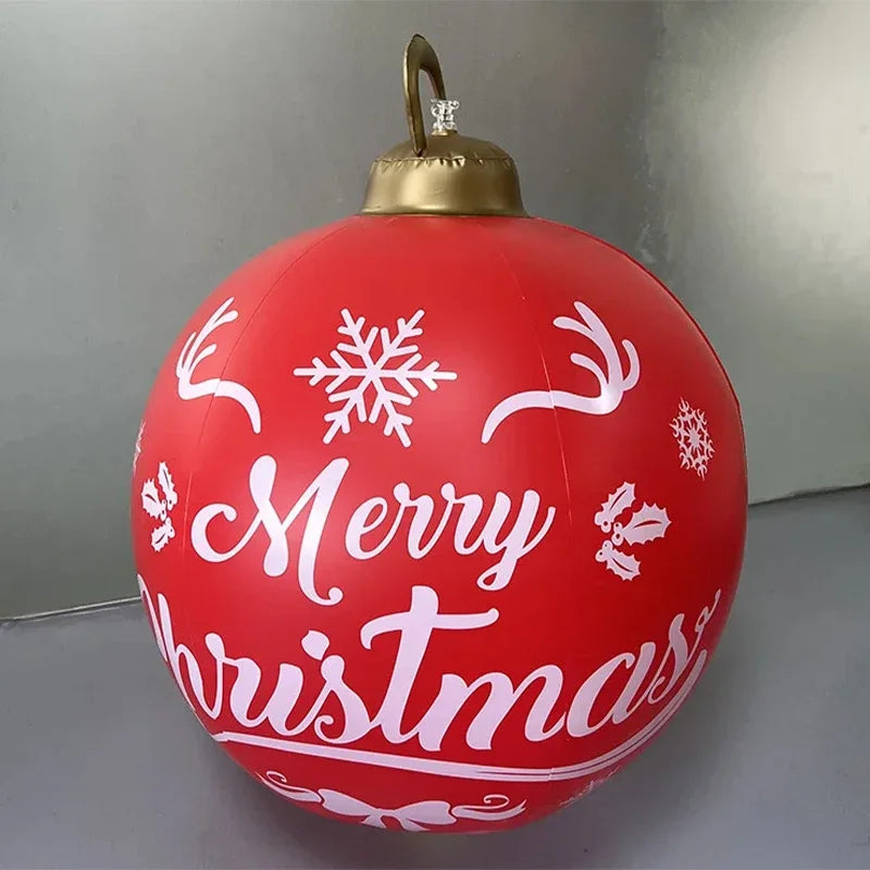 60cm Giant Inflatable Christmas Balls without Light PVC Big Ball Xmas Tree Decorations Outdoor Yard Lawn Christmas Balloons