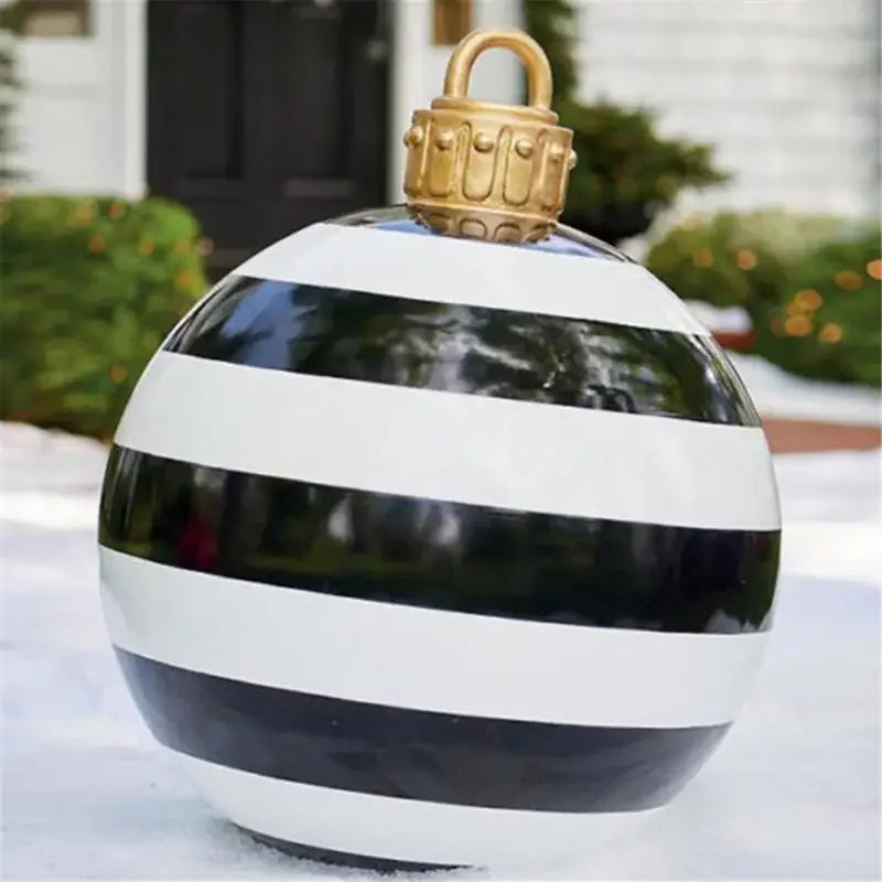 60cm Giant Inflatable Christmas Balls without Light PVC Big Ball Xmas Tree Decorations Outdoor Yard Lawn Christmas Balloons