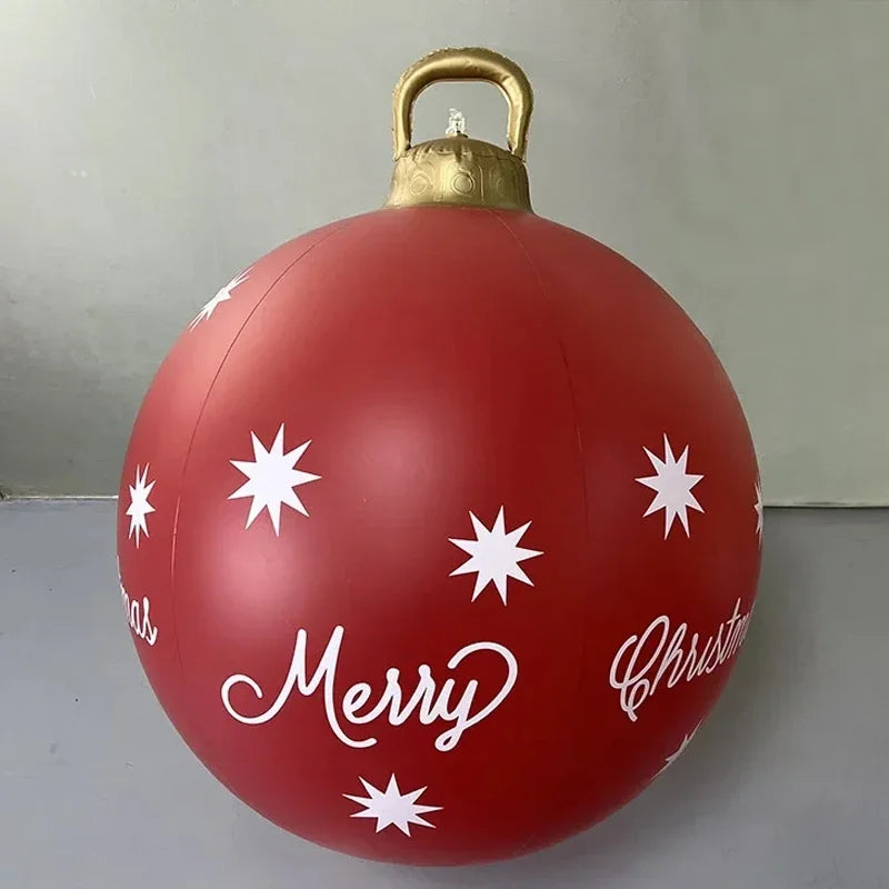 60cm Giant Inflatable Christmas Balls without Light PVC Big Ball Xmas Tree Decorations Outdoor Yard Lawn Christmas Balloons