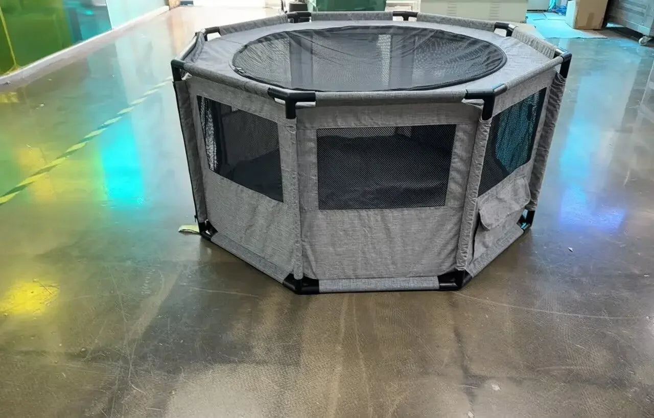 Dog Playpen Portable Pet Exercise Cage Indoor Outdoor Water Resistant Puppy Run 120x120x64.5 Cm