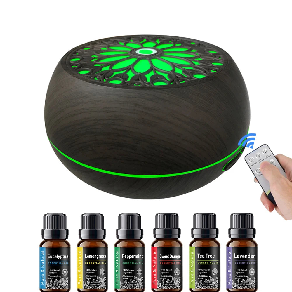 Diffuser For Home 550ml Humidifier 6 Seasonal Oils Soundwave Diffusion Remote Control Night Light for Dry Rooms