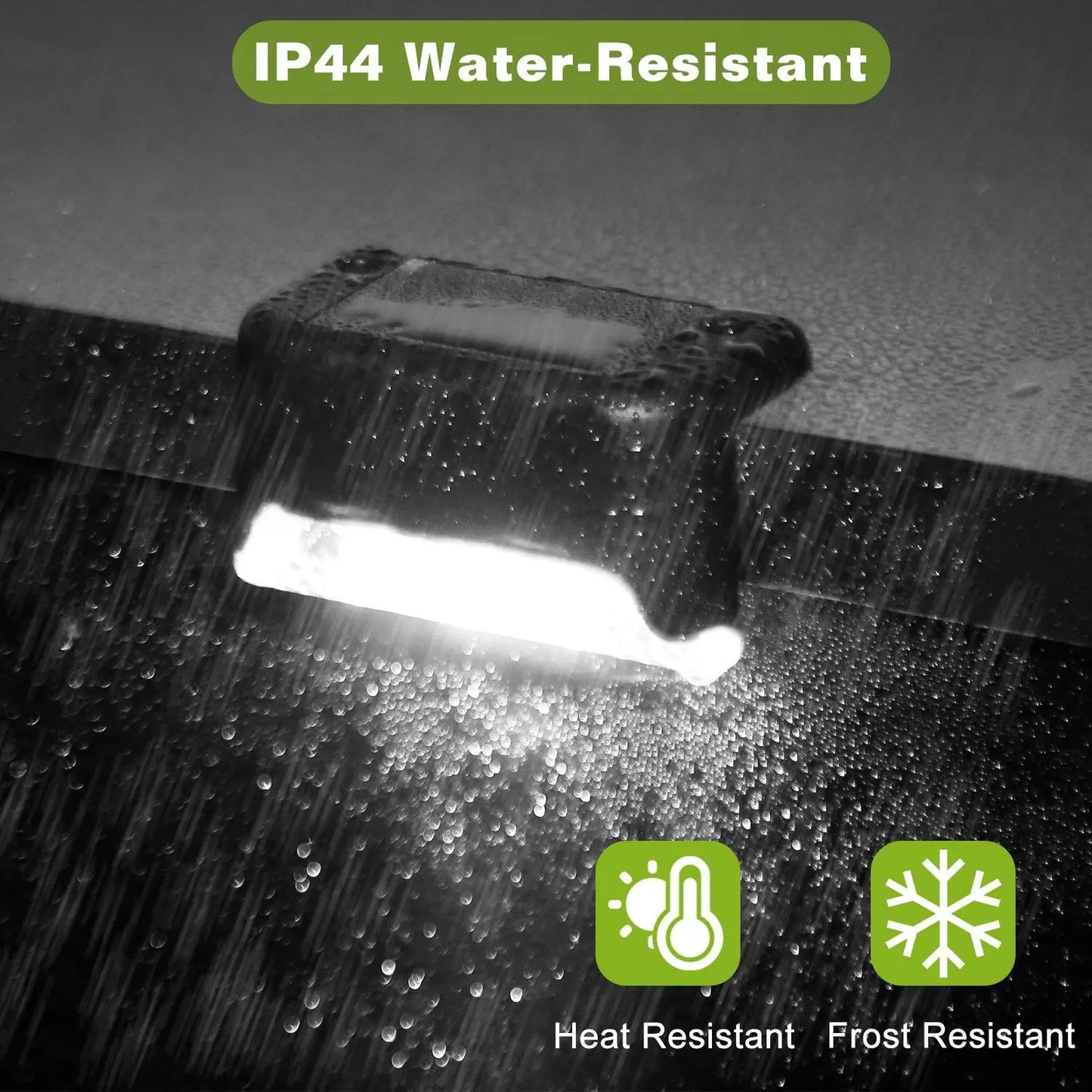 For 4Pcs Solar Powered LED Step Lights Outdoor Water-Resistant Dusk To Dawn Sensor Fence Lamps For Stairs Yard Railing
