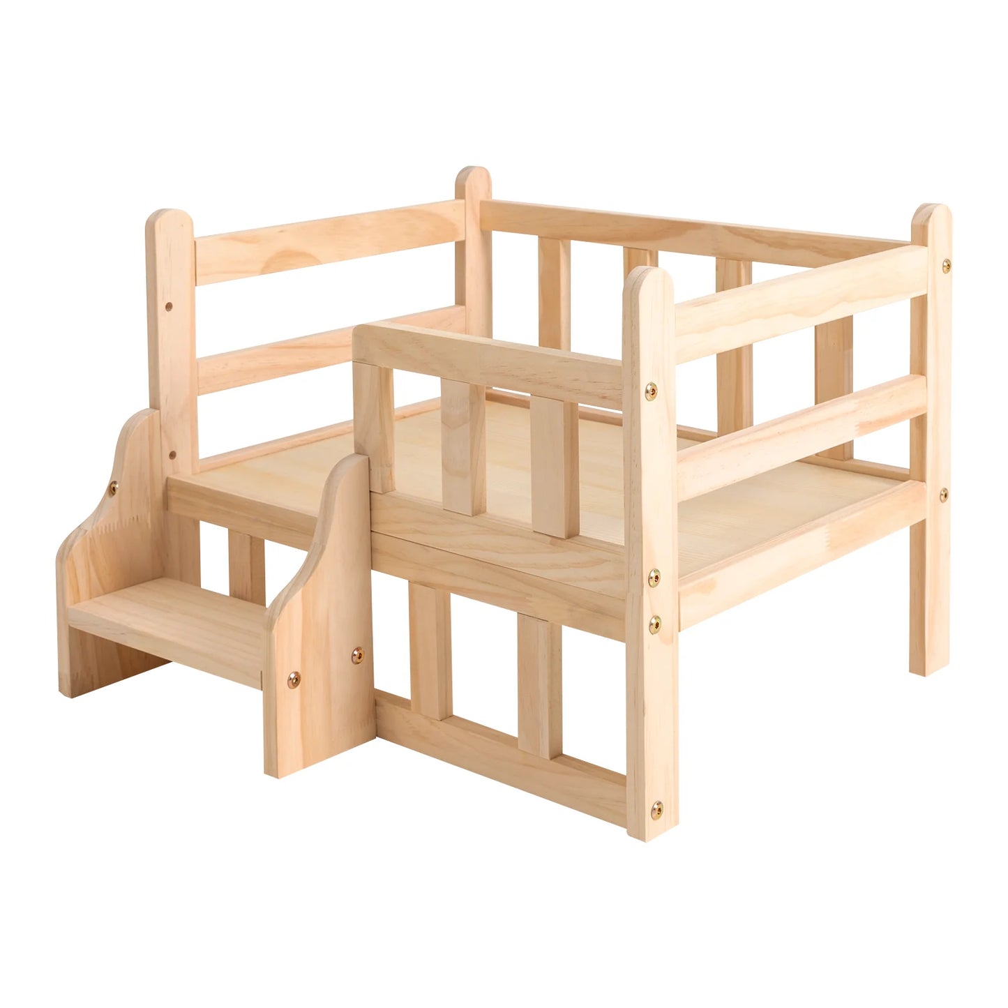 Solid Wood Pet Bed Wooden Dog Bed Frame Dog Kennel Furniture Dog Bed Stand for Cats Small Teddies Bichon Rectangular