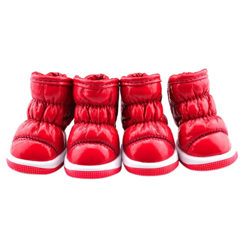 4 Pieces Set Pet Dog Winter Rain Shoes Waterproof Dogs Snow Boots Puppy Footwear for Small Medium Dogs