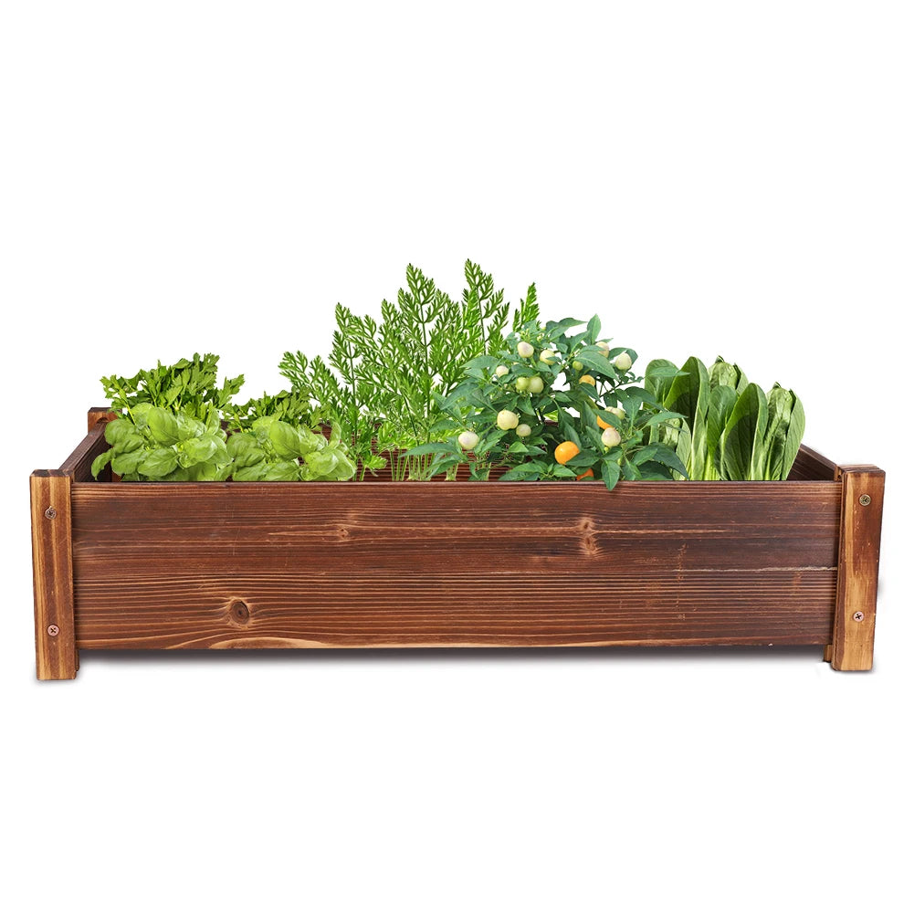 Large Wooden Raised Garden Bed Outdoor Planter Elevated Plant Box for Vegetables and Flowers