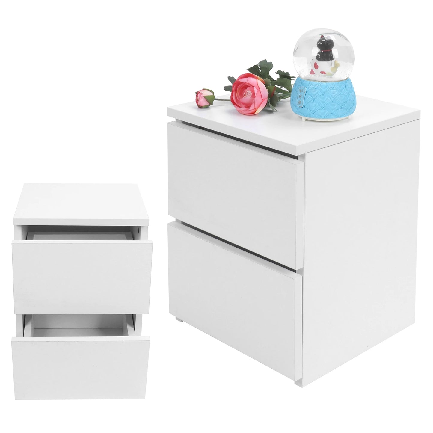 Bedroom Furniture Nightstand Bedside Table with 2 Drawers Modern Night Stand Table for Home Bedroom Living Room Home Improvement