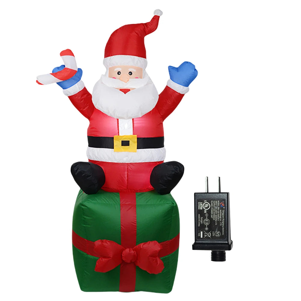 LED Inflatable Lighted Giant Model Ornament Festival Theme Christmas Dolls Decor Decorative Cartoon Christmas New Year Gifts