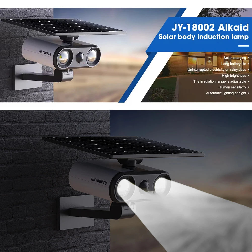 Multifunctional Solar Lamp IP65 Waterproof PIR Motion Sensor With Polycrystalline High-efficiency Solar Panels For Garage Yard