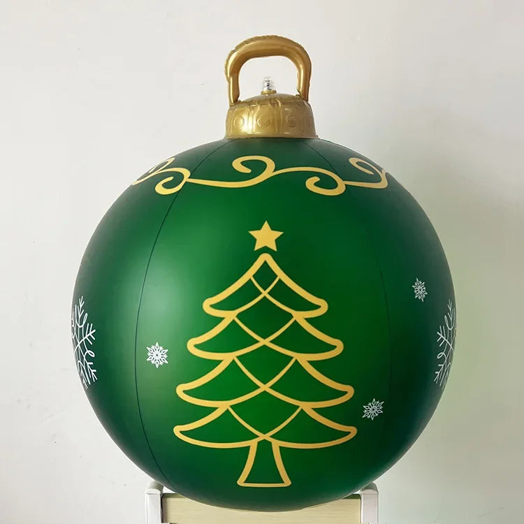 60cm Giant Inflatable Christmas Balls without Light PVC Big Ball Xmas Tree Decorations Outdoor Yard Lawn Christmas Balloons