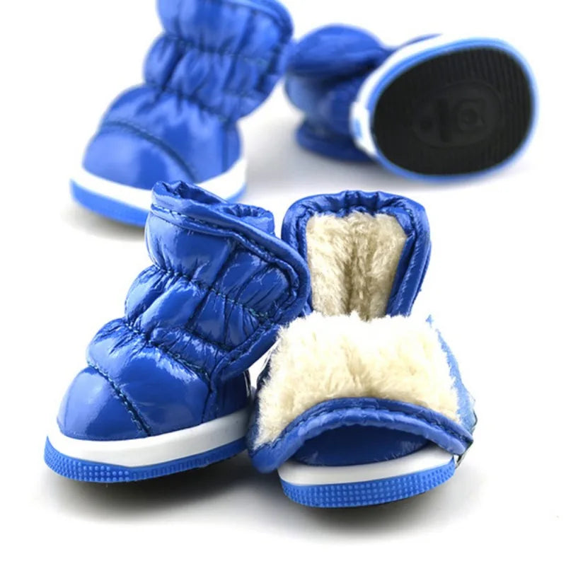 4 Pieces Set Pet Dog Winter Rain Shoes Waterproof Dogs Snow Boots Puppy Footwear for Small Medium Dogs