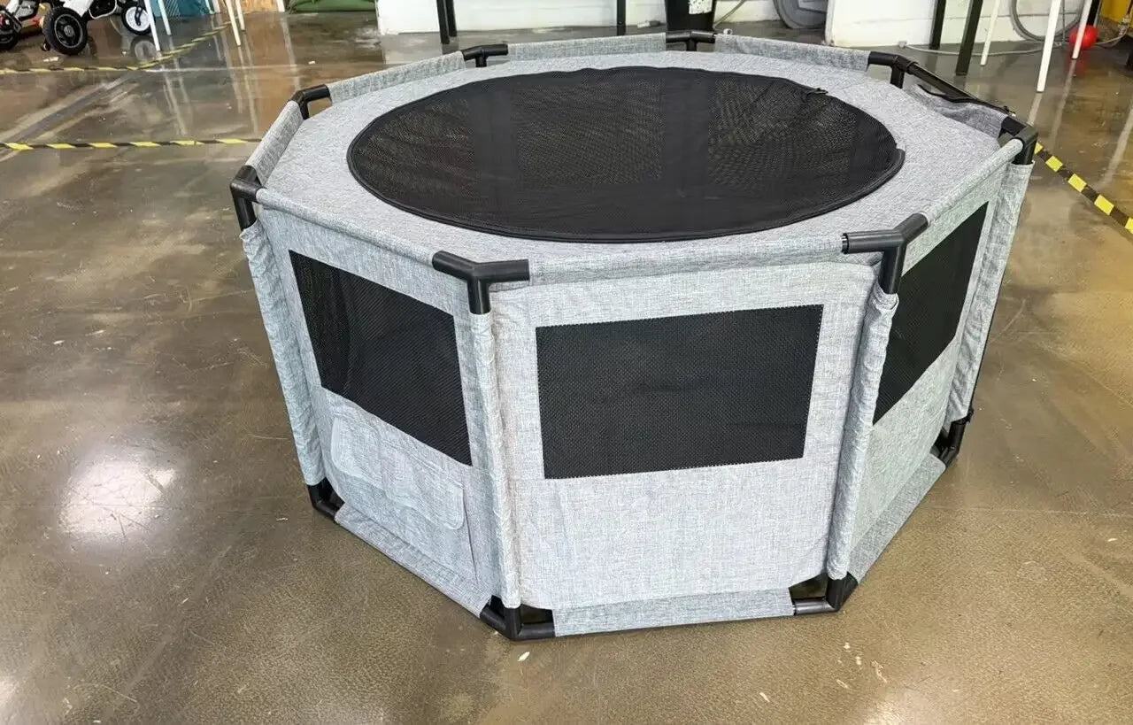 Dog Playpen Portable Pet Exercise Cage Indoor Outdoor Water Resistant Puppy Run 120x120x64.5 Cm
