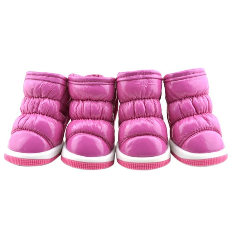 4 Pieces Set Pet Dog Winter Rain Shoes Waterproof Dogs Snow Boots Puppy Footwear for Small Medium Dogs