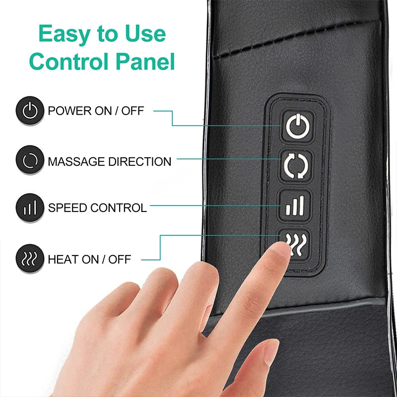 Shiatsu Neck and Shoulder Massager Heated Back Massager U Shape Deep Kneading Electric Massage Pillow For Neck Waist Leg Body