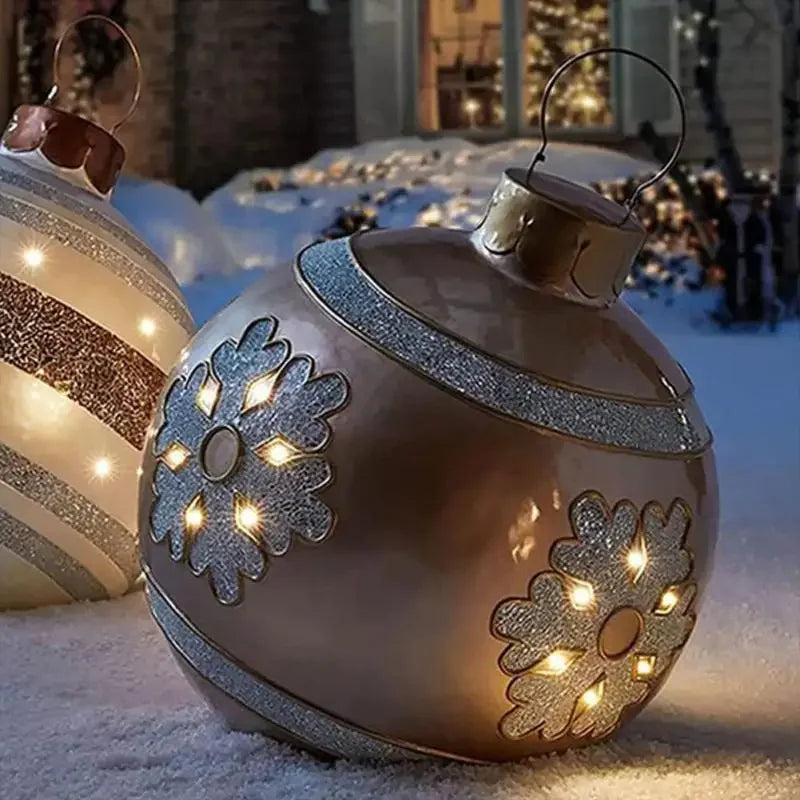 60cm Giant Inflatable Christmas Balls without Light PVC Big Ball Xmas Tree Decorations Outdoor Yard Lawn Christmas Balloons