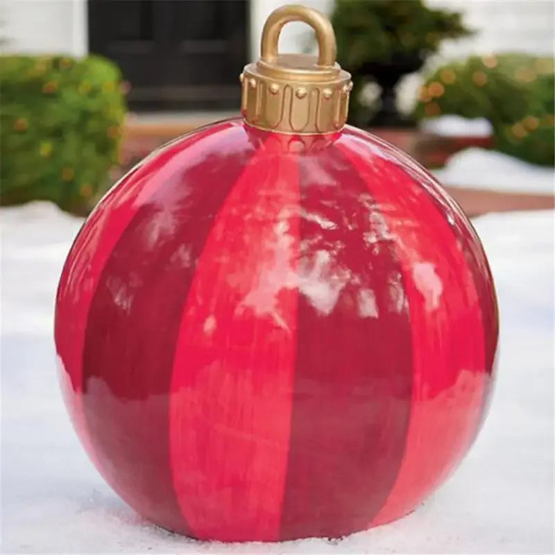 60cm Giant Inflatable Christmas Balls without Light PVC Big Ball Xmas Tree Decorations Outdoor Yard Lawn Christmas Balloons