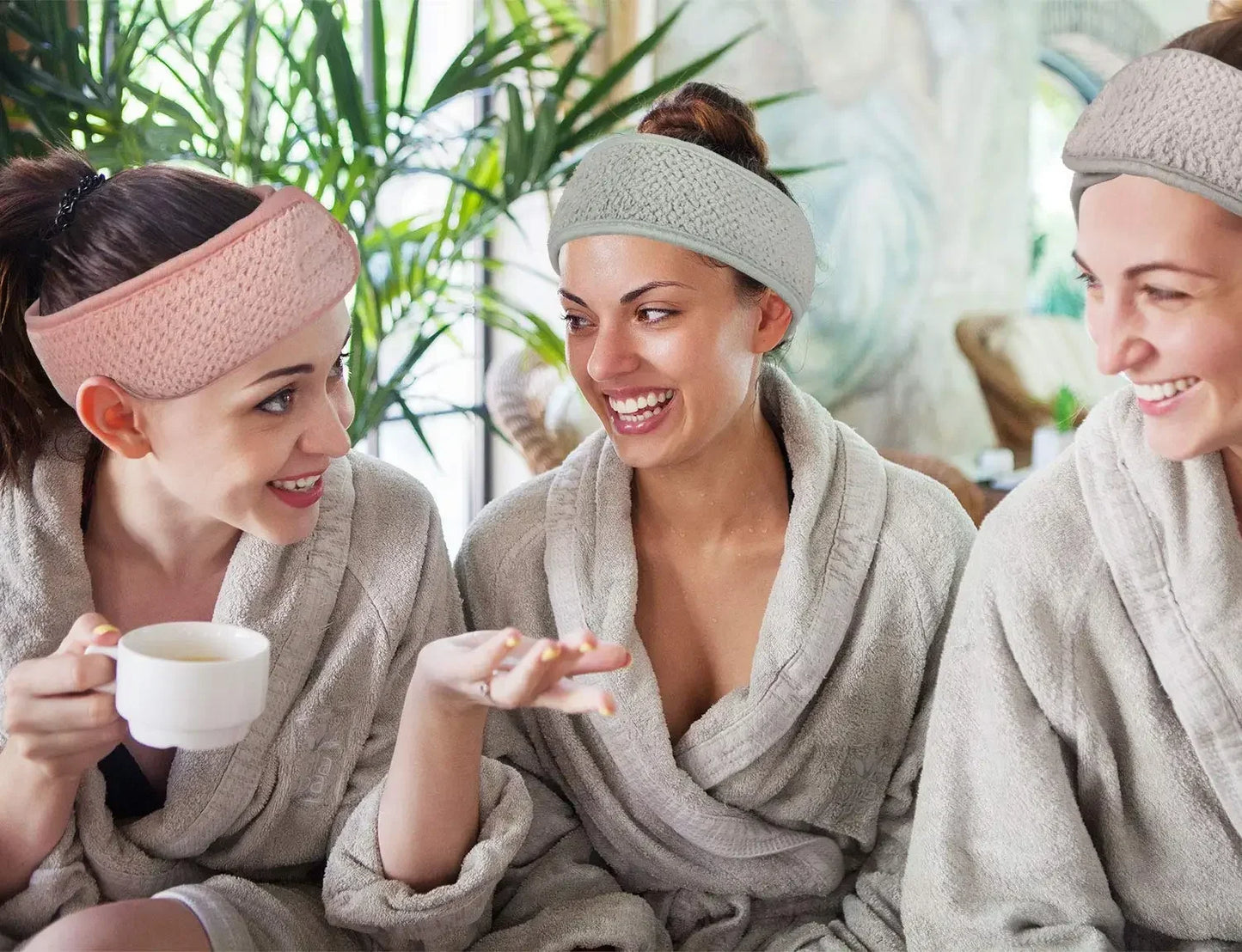 4 Pack Spa Facial Headband Makeup Hair Wrap Adjustable Soft Towel Head Band for Face Washing Shower Sports Yoga