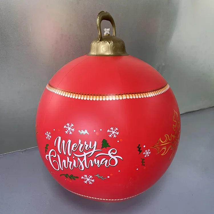 60cm Giant Inflatable Christmas Balls without Light PVC Big Ball Xmas Tree Decorations Outdoor Yard Lawn Christmas Balloons