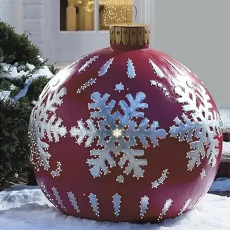 60cm Giant Inflatable Christmas Balls without Light PVC Big Ball Xmas Tree Decorations Outdoor Yard Lawn Christmas Balloons