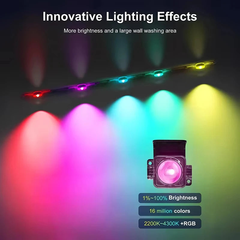 Permanent Outdoor Smart Eaves Lights 100FT 60LED App Control RGBIC String Lights with Remote for Home Christmas Parties & Events