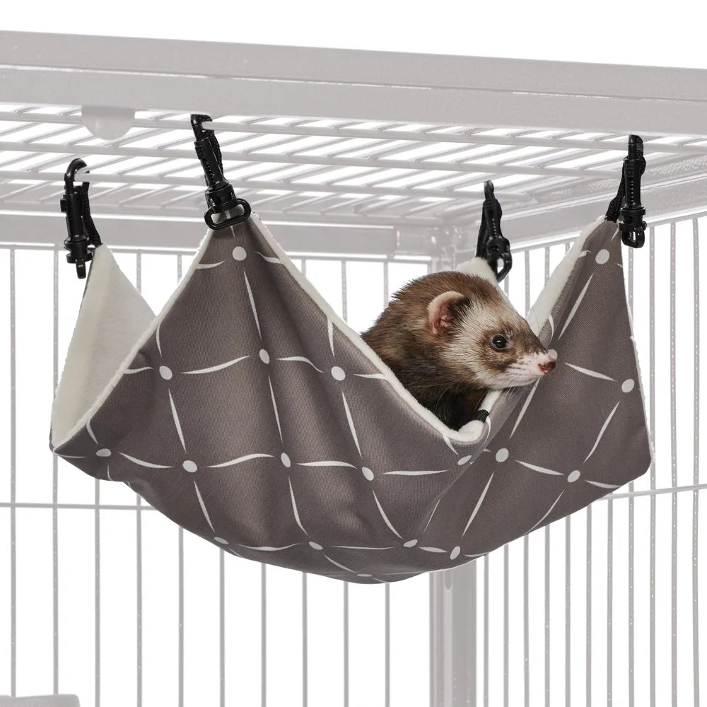Hanging Pet Hammock Ferrets Rats Small Animals Soft Washable Cage Accessory Fun Retreat 13L x 12W x 8H Inches
