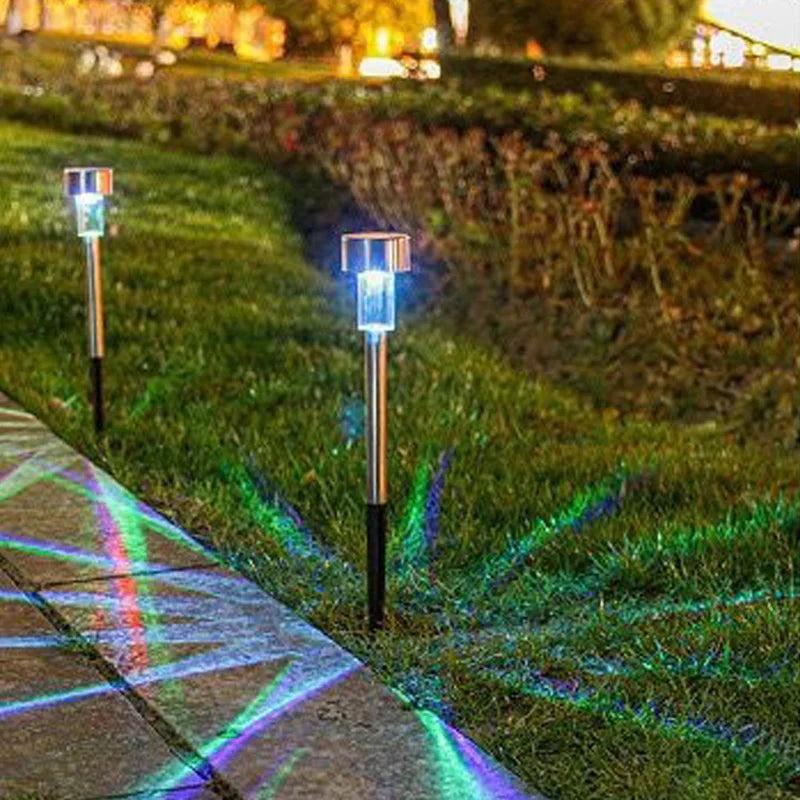 5pcs Lawn Light Solar Ground Plug Light Stainless Steel Small Tube Light Outdoor Landscape Lighting For Backyard Patio
