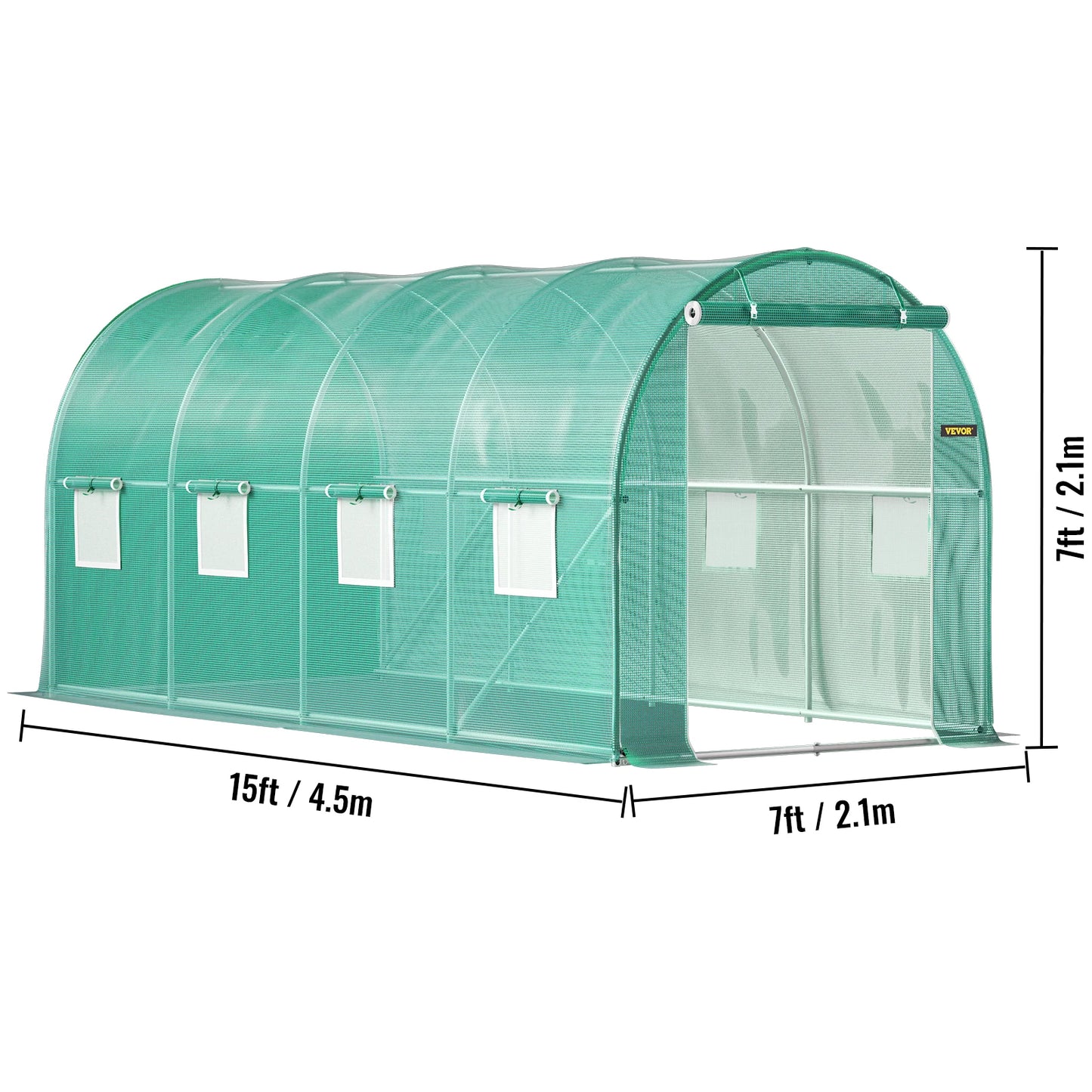 VEVOR Walk In Tunnel Greenhouse Galvanized Frame Waterproof Cover 15x7x7 10x7x7 20x10x7 12x7x7 Feet Greenhouses Cold Frames