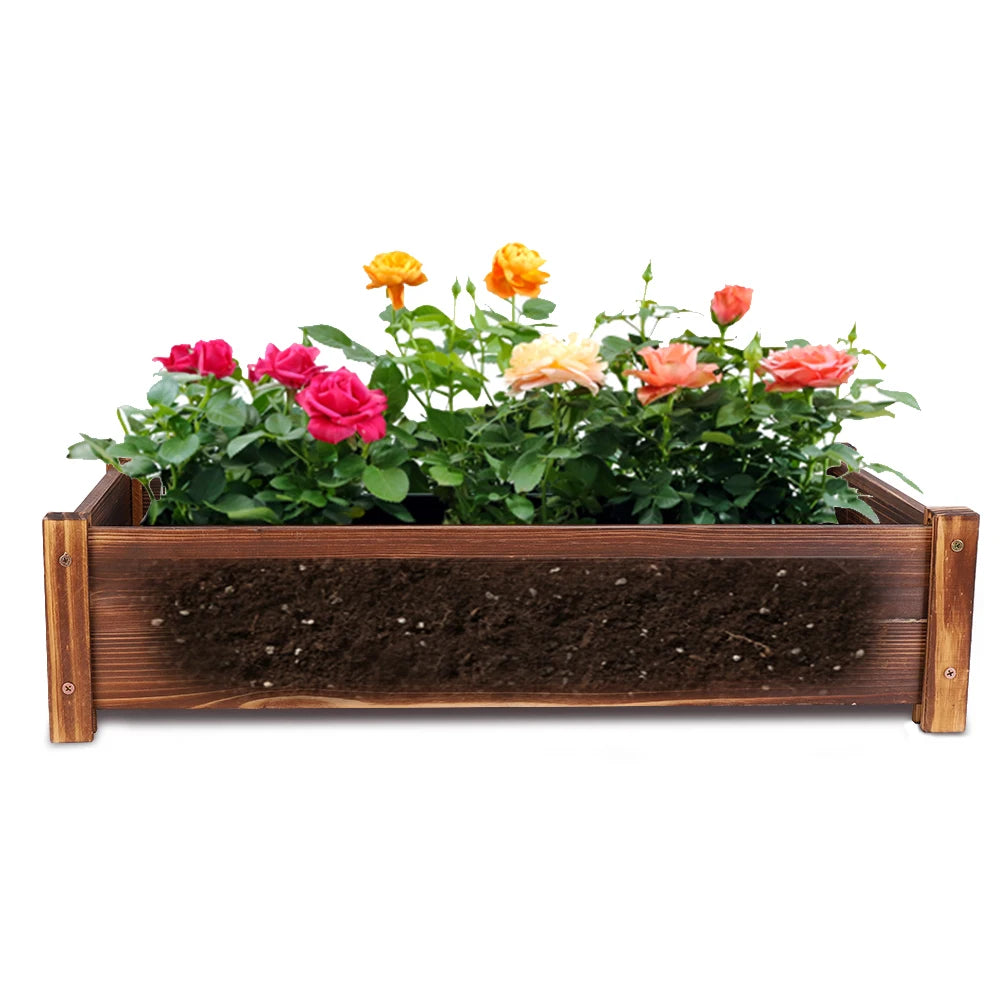Large Wooden Raised Garden Bed Outdoor Planter Elevated Plant Box for Vegetables and Flowers