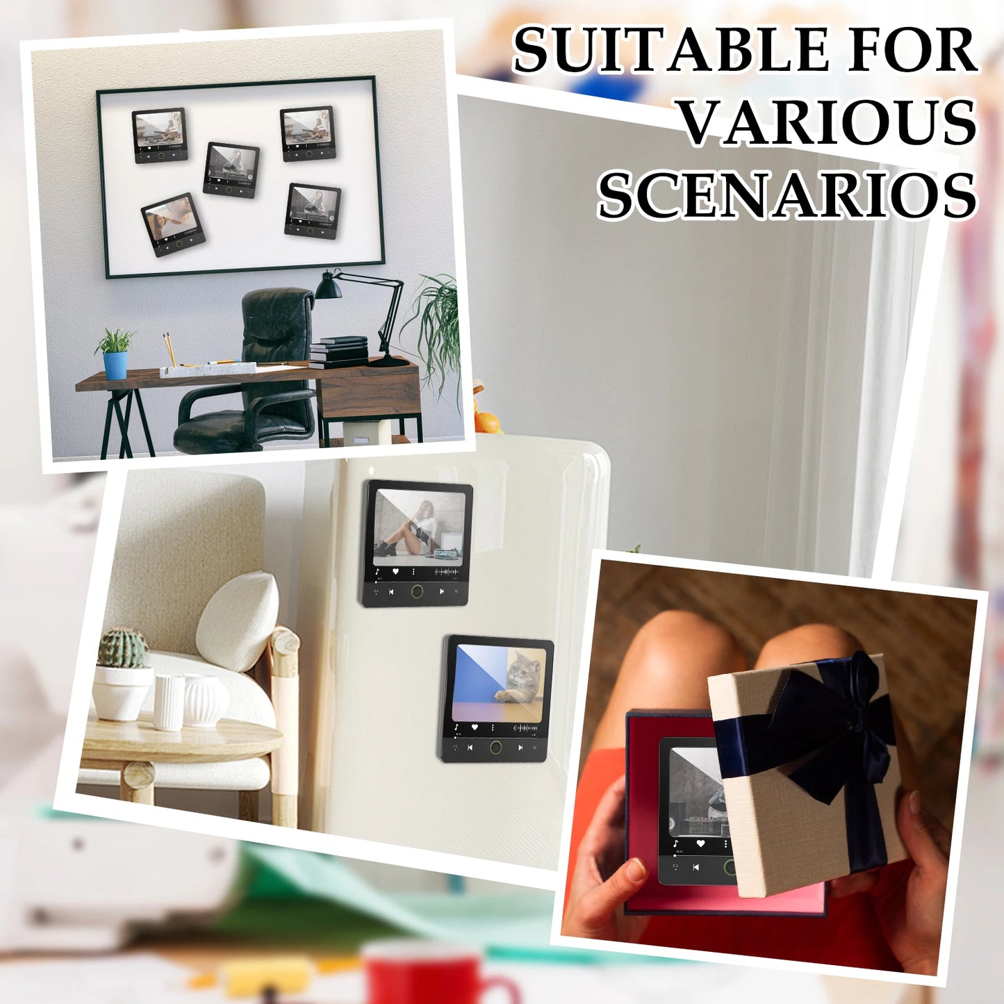 DIY Photo Personalized Music Fridge Magnet Acrylic Music Fridge Stickers Plaque Magnet Player Home Decoration Christmas Gifts