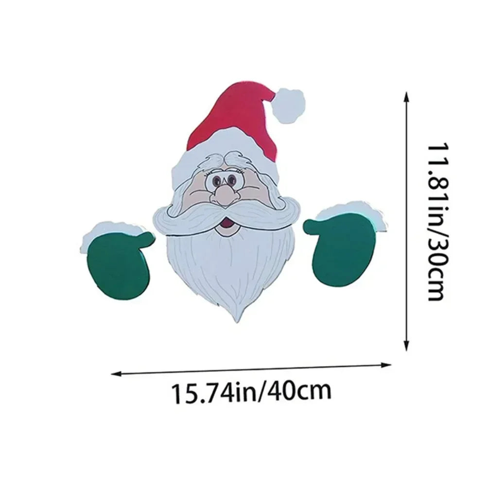 Santa Claus Fence Peeps Christmas Decorations Outdoor Holiday Occasion Home Garden Indoor Crafts Ornaments 2026 New Year Navidad