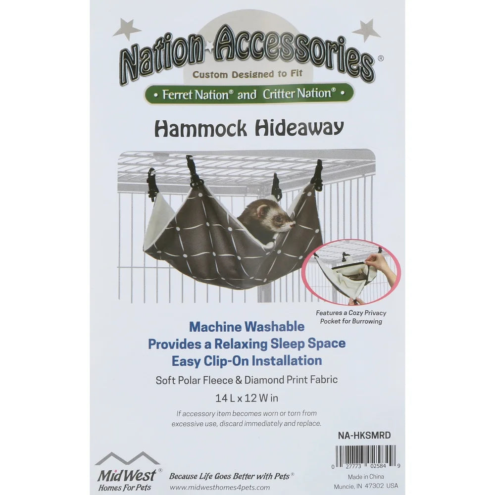Hanging Pet Hammock Ferrets Rats Small Animals Soft Washable Cage Accessory Fun Retreat 13L x 12W x 8H Inches