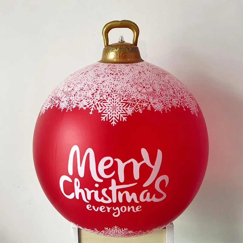 60cm Giant Inflatable Christmas Balls without Light PVC Big Ball Xmas Tree Decorations Outdoor Yard Lawn Christmas Balloons