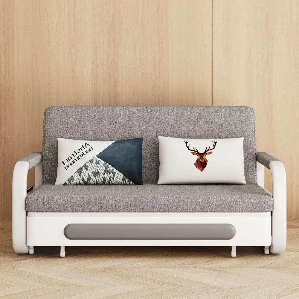 Pull-Out Sofa Daybed with Trundle - Versatile Futon Sleeper Couch for Living Room and Small Spaces (34.6"" D x 50.3"" W x 34.2""