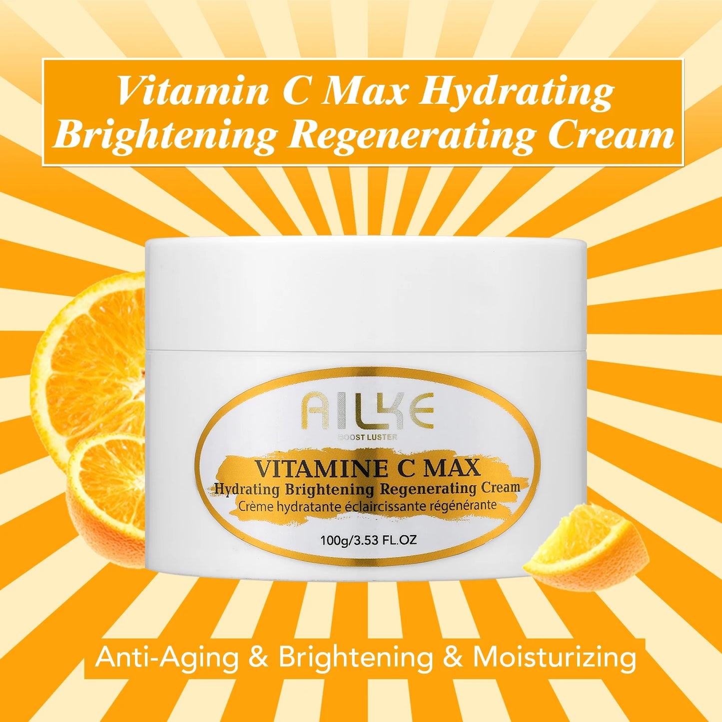 AILKE Lightening Body Cream with Vitamin C Hyaluronic Acid and Shea Butter for Reducing Black Spots Even Skin Tone and Hydration