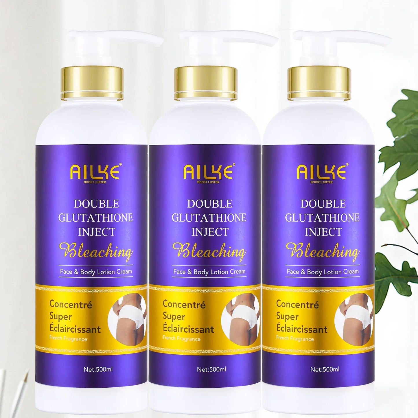 AILKE Bleaching Skin Care, With Double Glutathione, Lightening, Moisturizing, Remove Dark Spots, Melanin, Skin Glowing Face Care