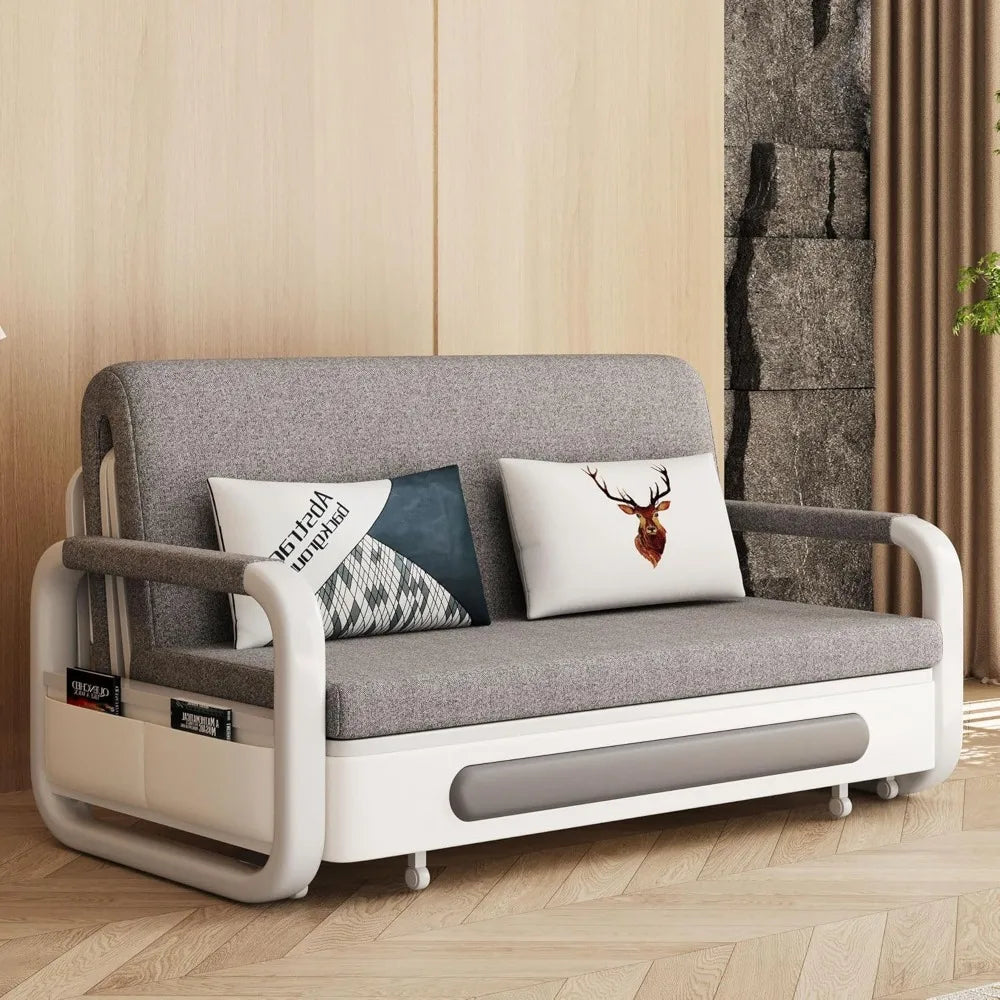 Pull-Out Sofa Daybed with Trundle - Versatile Futon Sleeper Couch for Living Room and Small Spaces (34.6"" D x 50.3"" W x 34.2""