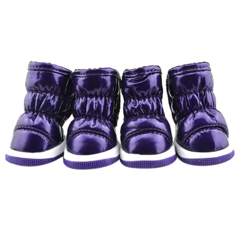 4 Pieces Set Pet Dog Winter Rain Shoes Waterproof Dogs Snow Boots Puppy Footwear for Small Medium Dogs