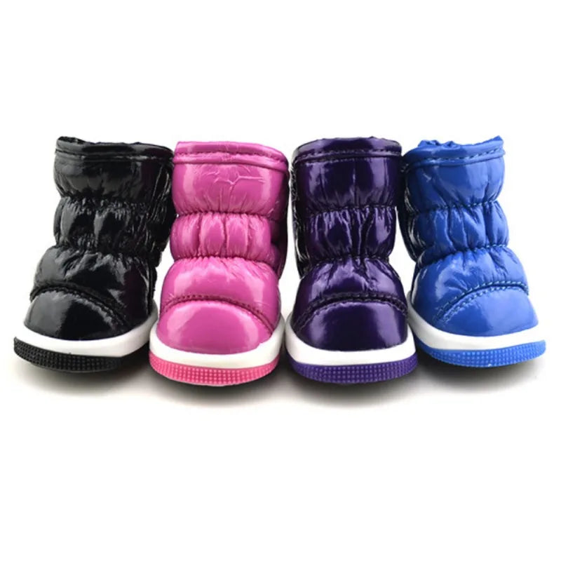 4 Pieces Set Pet Dog Winter Rain Shoes Waterproof Dogs Snow Boots Puppy Footwear for Small Medium Dogs