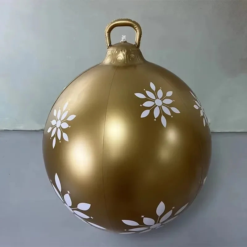 60cm Giant Inflatable Christmas Balls without Light PVC Big Ball Xmas Tree Decorations Outdoor Yard Lawn Christmas Balloons