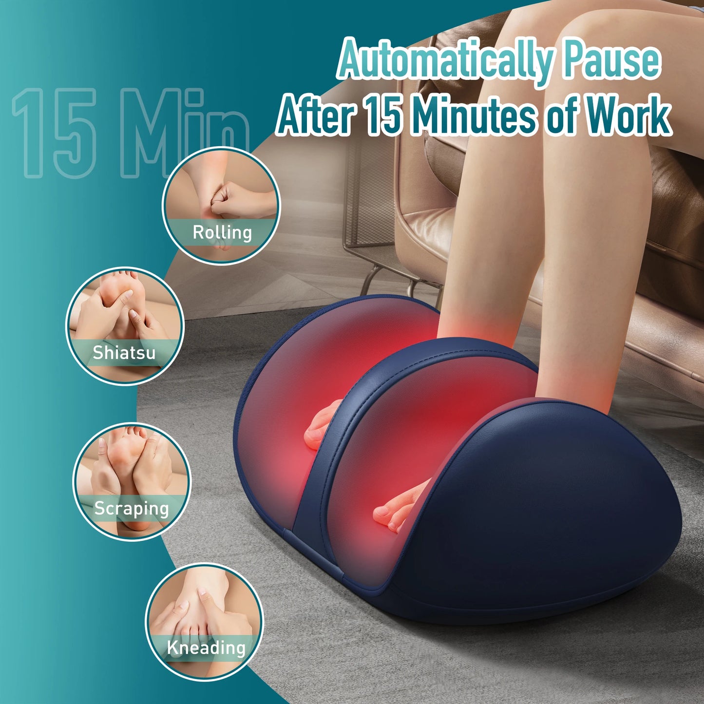 3D Shiatsu Foot Massager for Circulation and Relax Foot Massager Machine with Deep-Kneading and Heat Help Gift for Calf Massager
