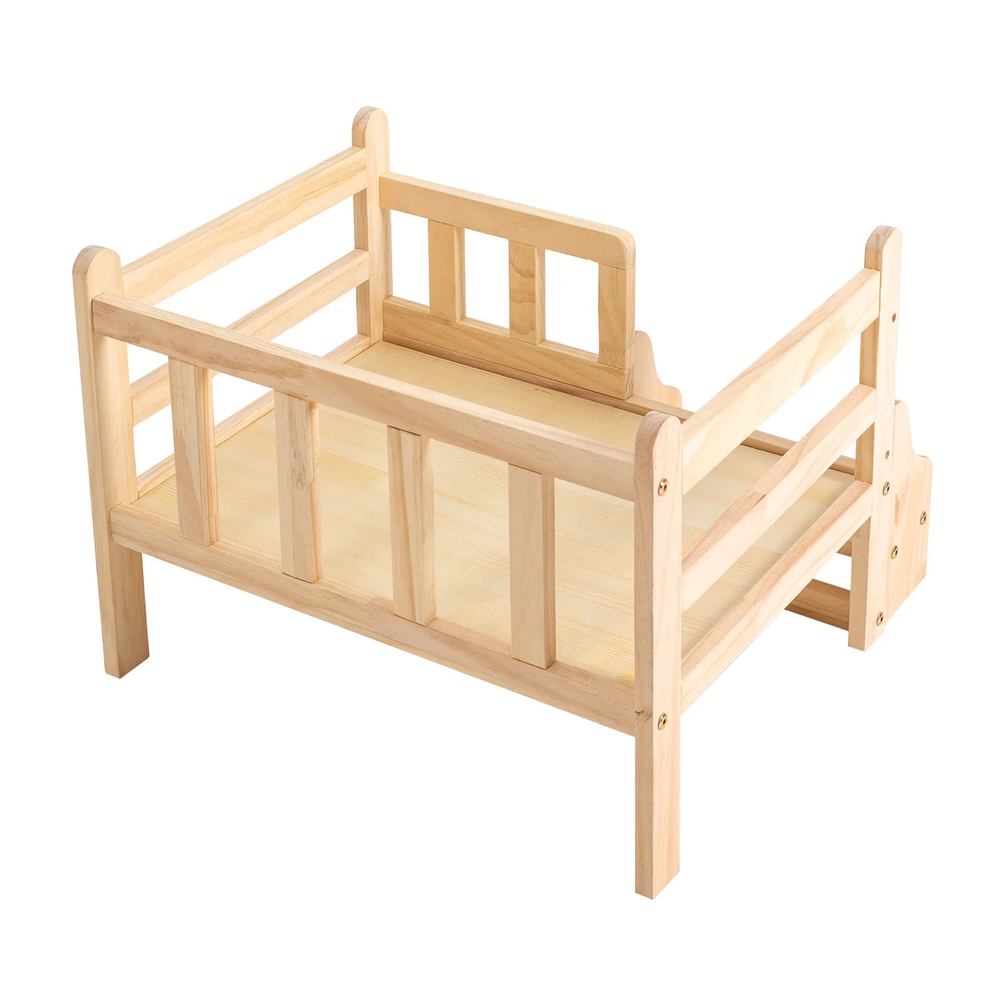 Solid Wood Pet Bed Wooden Dog Bed Frame Dog Kennel Furniture Dog Bed Stand for Cats Small Teddies Bichon Rectangular