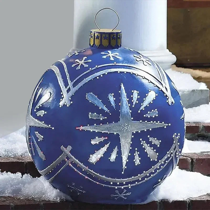 60cm Giant Inflatable Christmas Balls without Light PVC Big Ball Xmas Tree Decorations Outdoor Yard Lawn Christmas Balloons