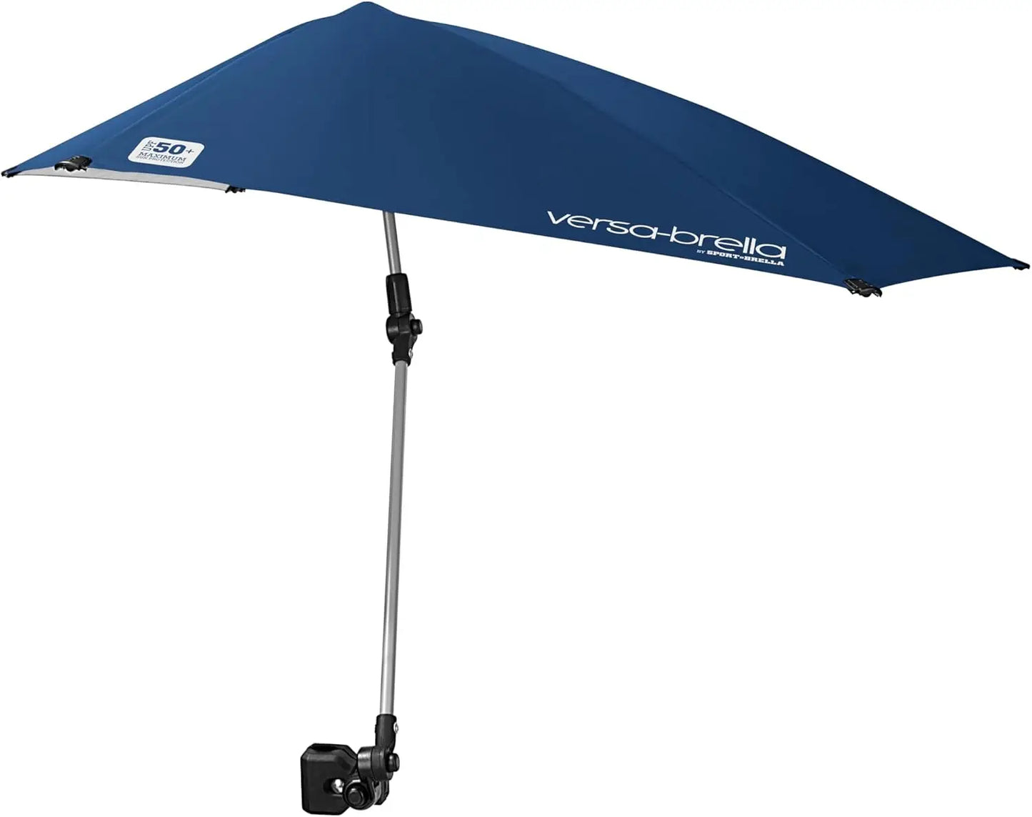 UPF 50+ Personal Sun Shade - Portable Umbrella for Sports & Outdoors - Secure Clamp 360-Degree Swivel Adjustable Position