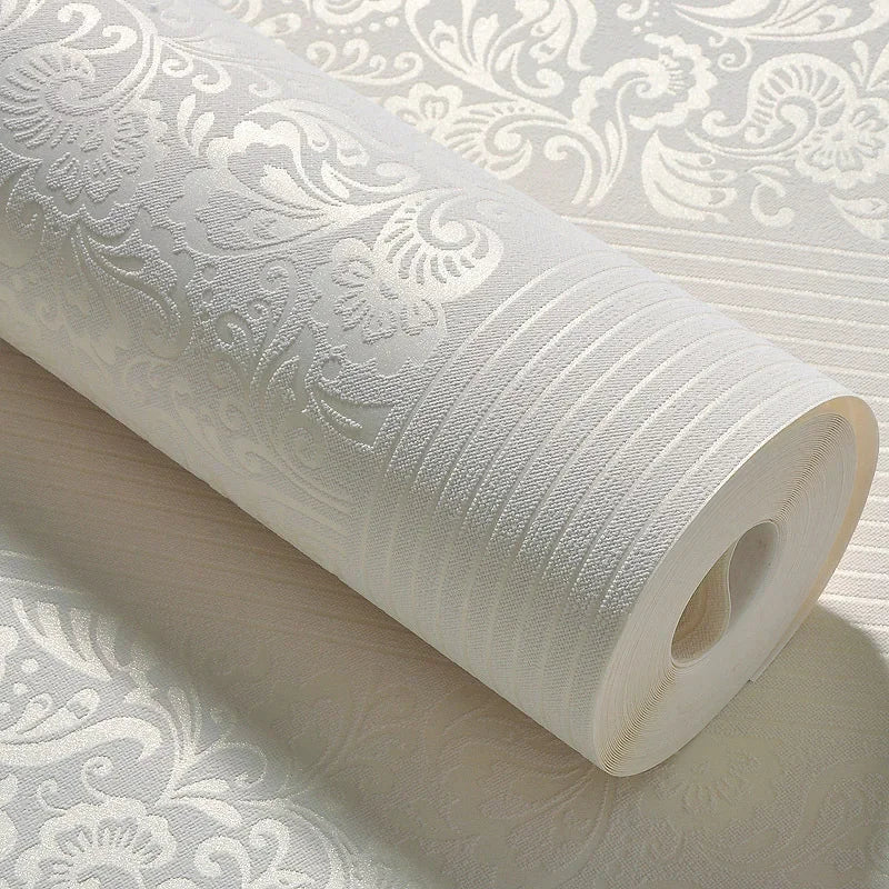 Home Decor Wallpaper Luxury Bedroom Wallpapers 3d Striped Wall Paper European Style Large Embossed Flower Wallpaper