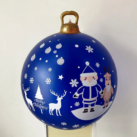 60cm Giant Inflatable Christmas Balls without Light PVC Big Ball Xmas Tree Decorations Outdoor Yard Lawn Christmas Balloons
