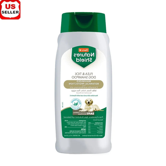 Natural Flea and Tick Dog Shampoo Plant Extracts Effective Mosquito Repellent Nourishing Coat Safe Kids Pets Home 14oz