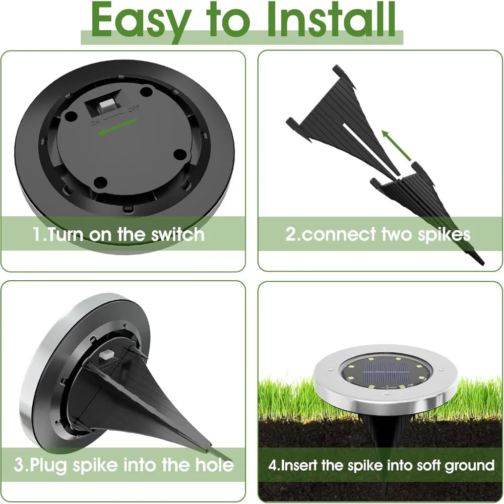Solar Lights for Outside,12 Pack Solar Lights Outdoor Waterproof, Solar Garden Lights Landscape Lighting for Patio Pathway