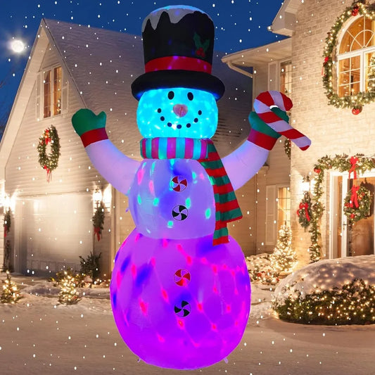 8FT Inflatable Snowman Christmas Outdoor Yard Decorations for Holiday Party Yard Garden Lawn Giant Tall Cute Blow Up Decoration
